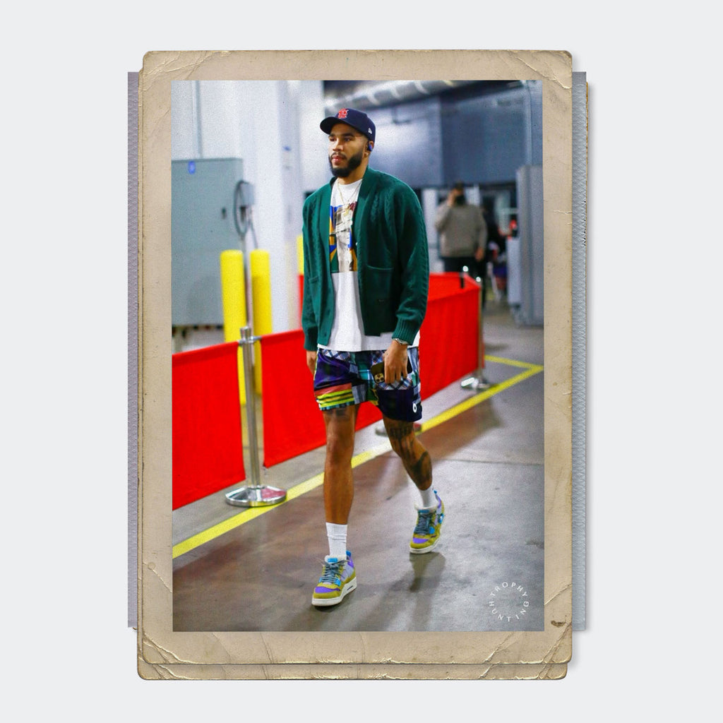 Jayson Tatum Spotted in the Trophy Hunting® "Game Changer Madras Shorts"
