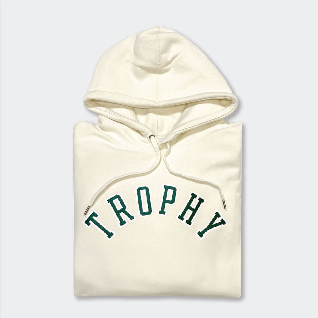 VARSITY APPLIQUE HOODIE - CREAM